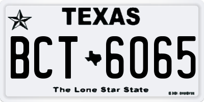 TX license plate BCT6065