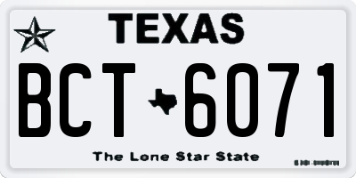 TX license plate BCT6071