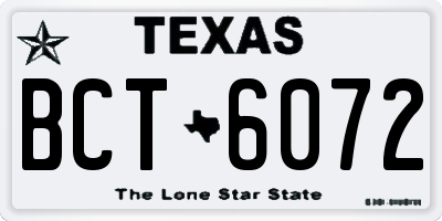TX license plate BCT6072