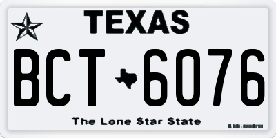 TX license plate BCT6076