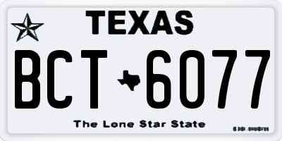 TX license plate BCT6077