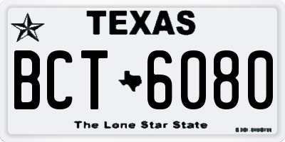 TX license plate BCT6080