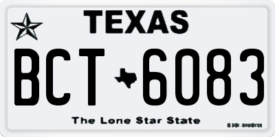 TX license plate BCT6083