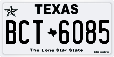 TX license plate BCT6085