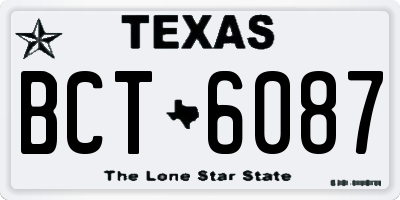 TX license plate BCT6087