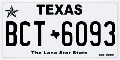 TX license plate BCT6093