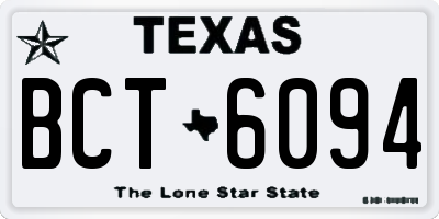 TX license plate BCT6094