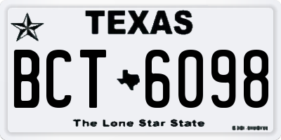 TX license plate BCT6098