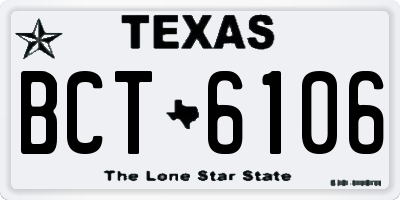 TX license plate BCT6106