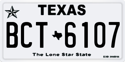 TX license plate BCT6107