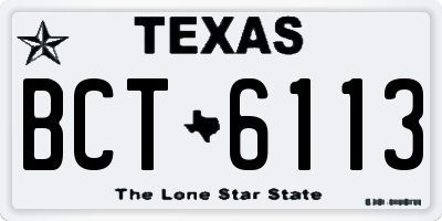 TX license plate BCT6113
