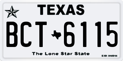 TX license plate BCT6115