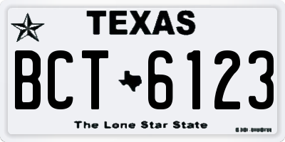 TX license plate BCT6123