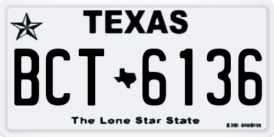 TX license plate BCT6136