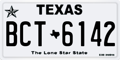 TX license plate BCT6142