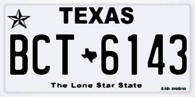 TX license plate BCT6143