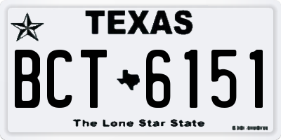 TX license plate BCT6151