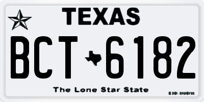 TX license plate BCT6182