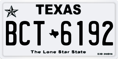TX license plate BCT6192