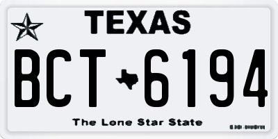TX license plate BCT6194