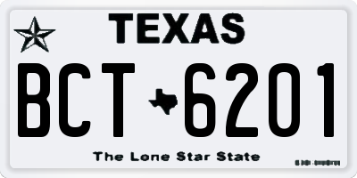 TX license plate BCT6201