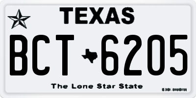 TX license plate BCT6205