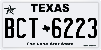 TX license plate BCT6223