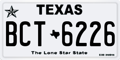 TX license plate BCT6226