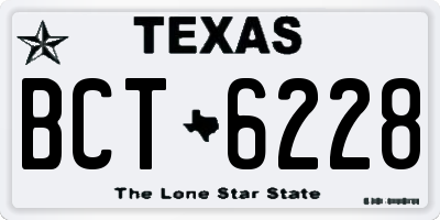 TX license plate BCT6228