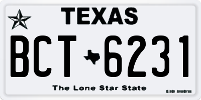 TX license plate BCT6231