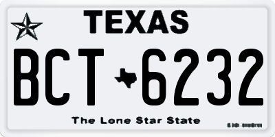 TX license plate BCT6232