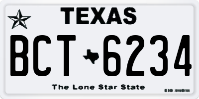 TX license plate BCT6234