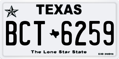 TX license plate BCT6259