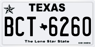 TX license plate BCT6260