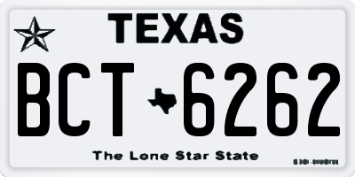 TX license plate BCT6262