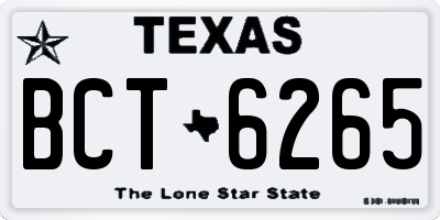 TX license plate BCT6265