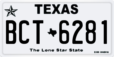 TX license plate BCT6281