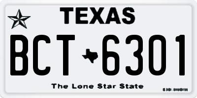 TX license plate BCT6301
