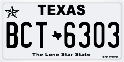 TX license plate BCT6303