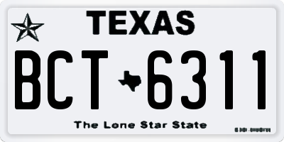 TX license plate BCT6311