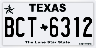 TX license plate BCT6312