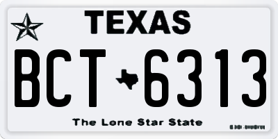 TX license plate BCT6313