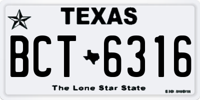 TX license plate BCT6316