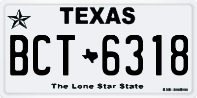 TX license plate BCT6318