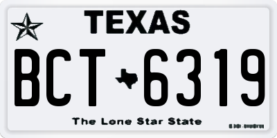 TX license plate BCT6319