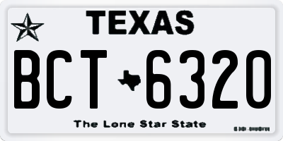 TX license plate BCT6320