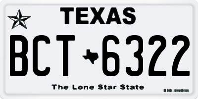 TX license plate BCT6322
