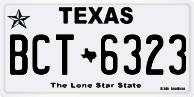 TX license plate BCT6323