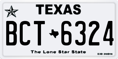 TX license plate BCT6324
