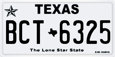 TX license plate BCT6325